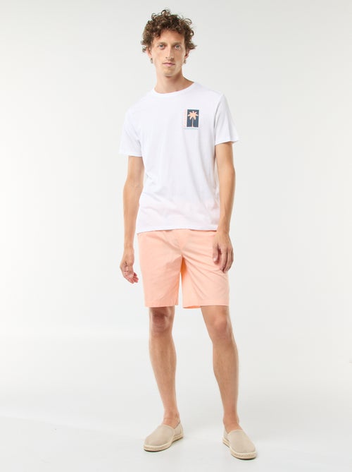 T-shirt de manga curta com estampado à frente e atrás 'Surf' - Kiabi