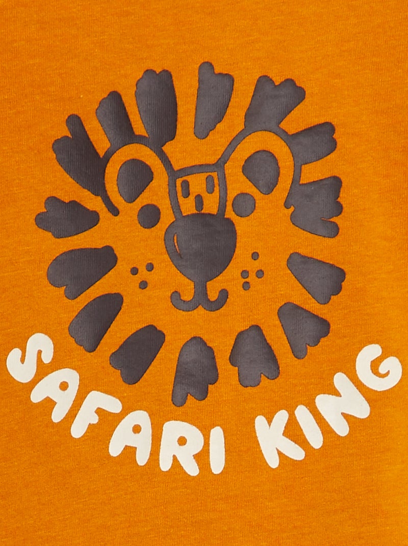 T-shirt de manga curta com estampado AMARELO - Kiabi