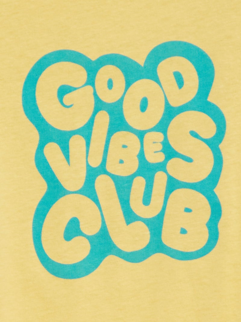 T-shirt de manga curta com estampado AMARELO - Kiabi