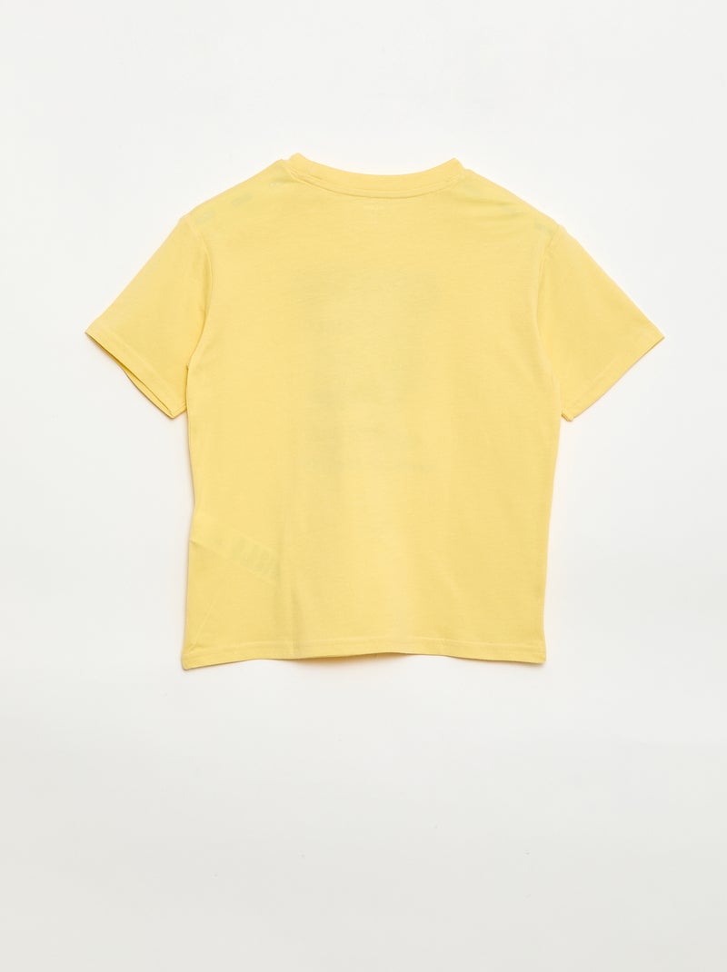 T-shirt de manga curta com estampado Amarelo - Kiabi