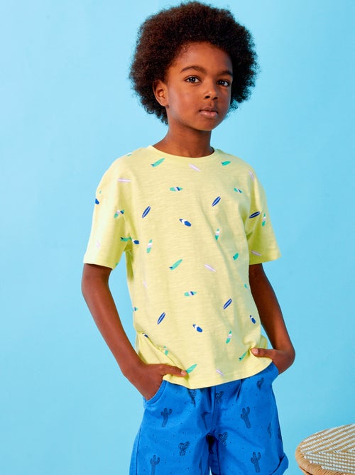 T-shirt de manga curta com estampado - Kiabi