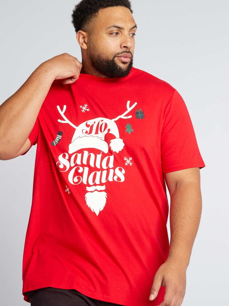 T-shirt de manga curta com estampado AZUL - Kiabi