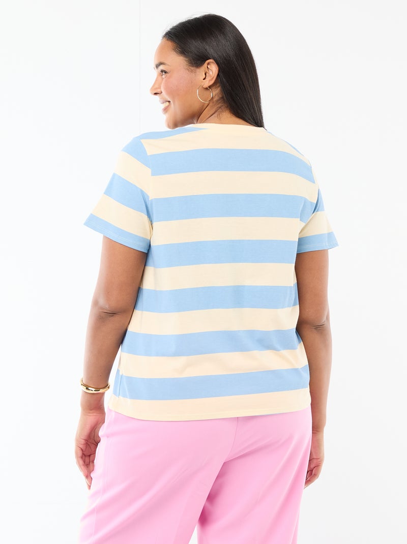 T-shirt de manga curta com estampado Azul - Kiabi