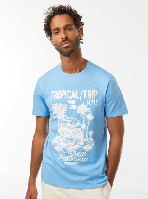 T-shirt de manga curta com estampado - Kiabi