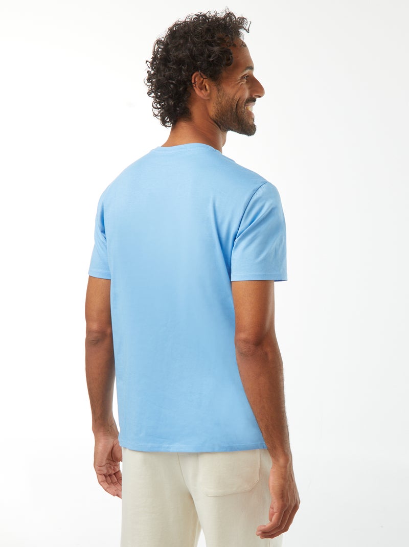 T-shirt de manga curta com estampado Azul - Kiabi