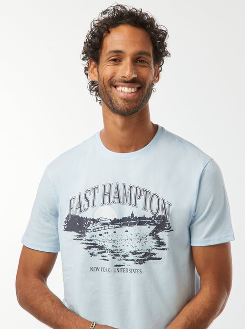 T-shirt de manga curta com estampado - Kiabi