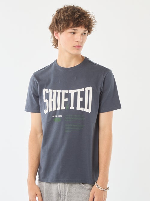 T-shirt de manga curta com estampado - Kiabi