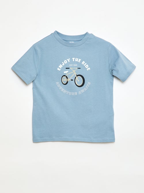 T-shirt de manga curta com estampado - Kiabi