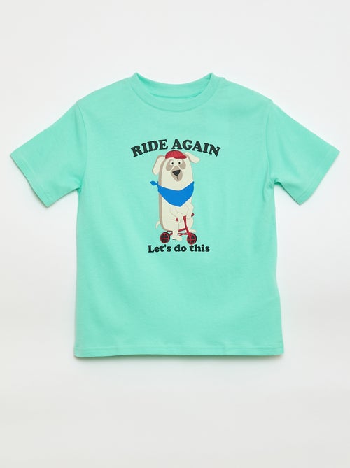 T-shirt de manga curta com estampado - Kiabi