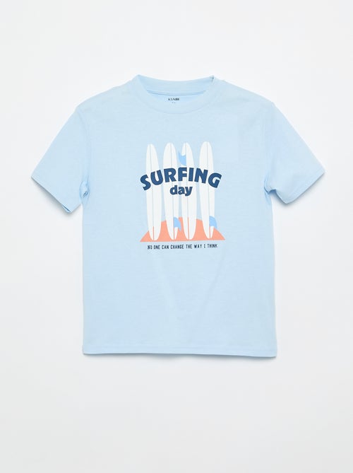 T-shirt de manga curta com estampado - Kiabi