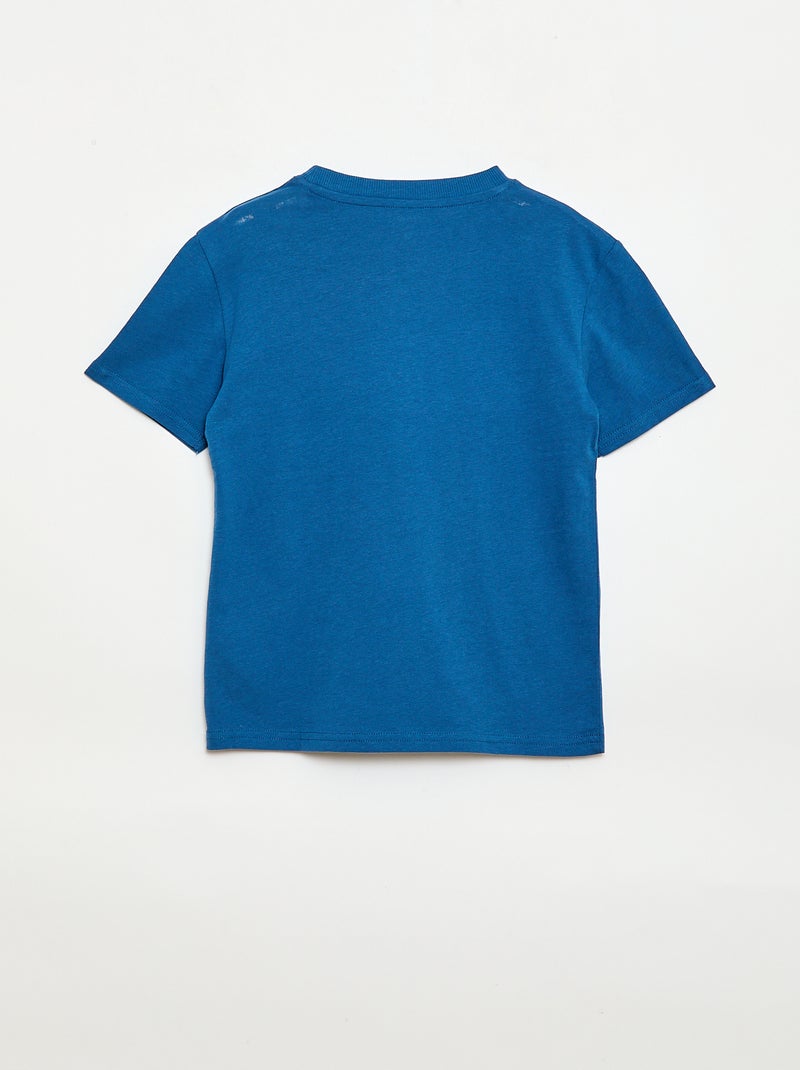 T-shirt de manga curta com estampado Azul - Kiabi
