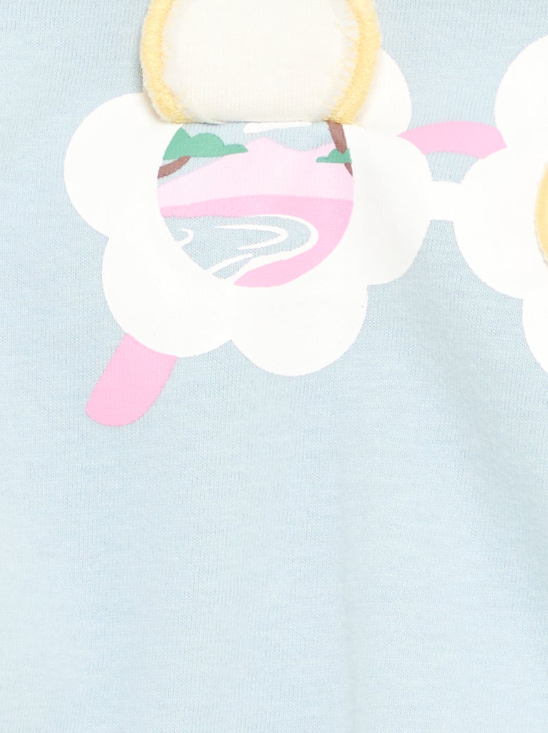 T-shirt de manga curta com estampado Azul - Kiabi