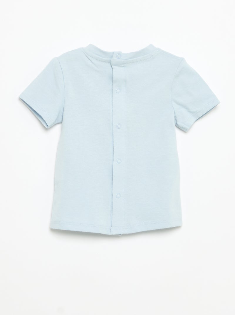 T-shirt de manga curta com estampado Azul - Kiabi