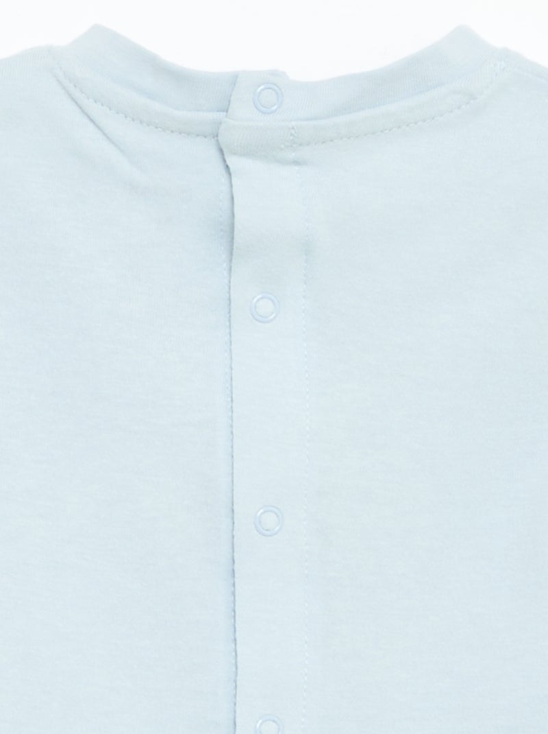 T-shirt de manga curta com estampado Azul - Kiabi