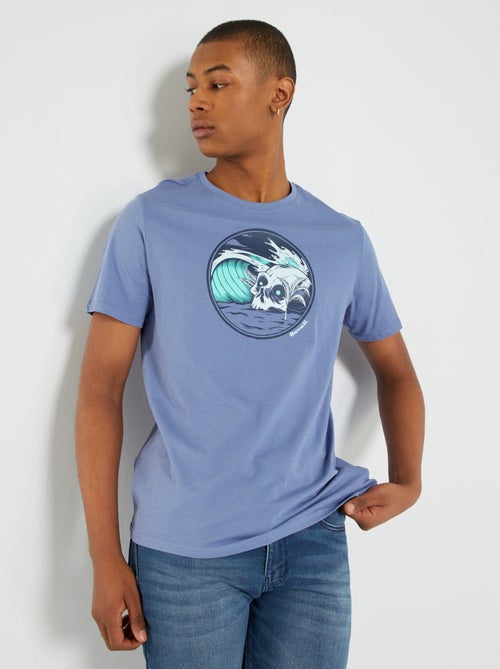 T-shirt de manga curta com estampado - Kiabi