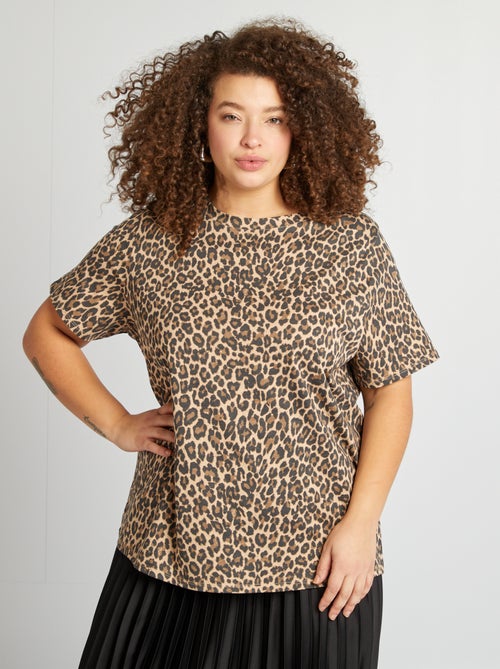 T-shirt de manga curta com estampado - Kiabi