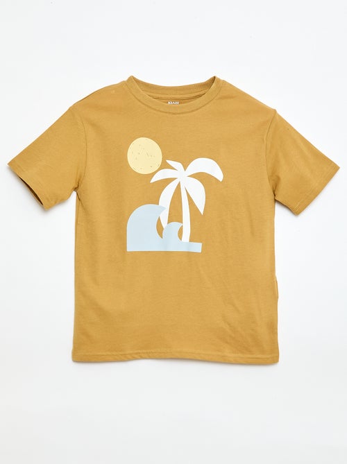 T-shirt de manga curta com estampado - Kiabi