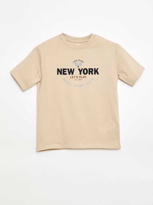 T-shirt de manga curta com estampado - Kiabi
