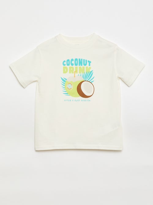 T-shirt de manga curta com estampado - Kiabi