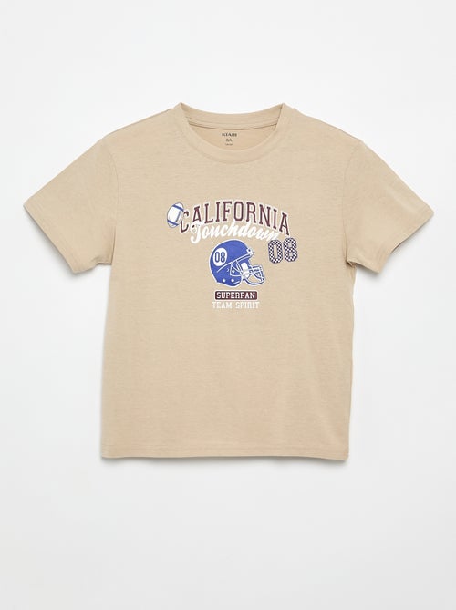 T-shirt de manga curta com estampado - Kiabi