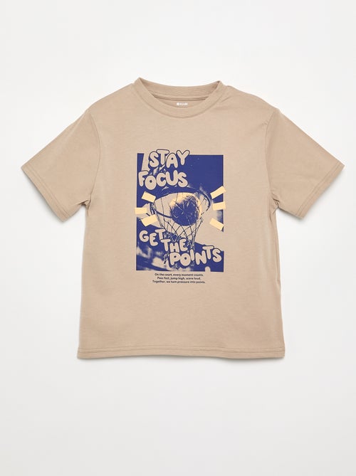 T-shirt de manga curta com estampado - Kiabi