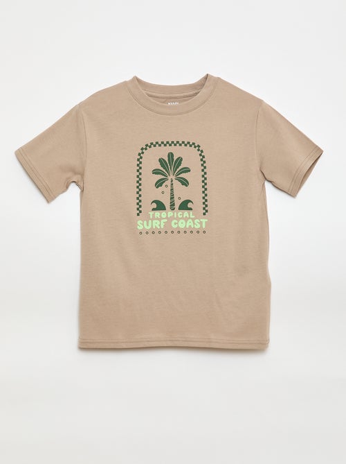 T-shirt de manga curta com estampado - Kiabi