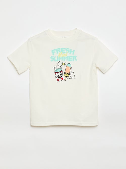 T-shirt de manga curta com estampado - Kiabi