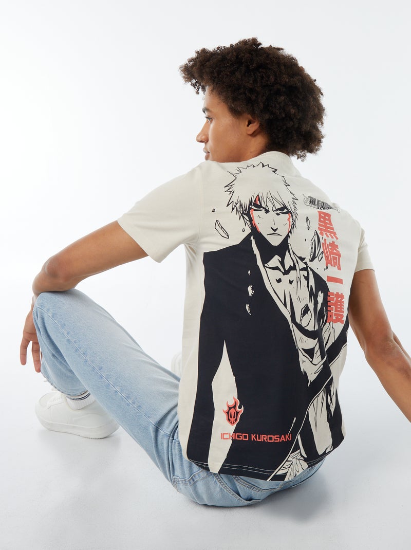 T-shirt de manga curta com estampado 'Bleach' CINZA - Kiabi