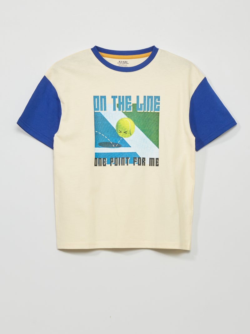 T-shirt de manga curta com estampado BRANCO - Kiabi