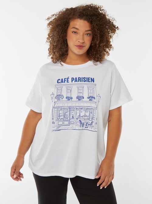 T-shirt de manga curta com estampado - Kiabi