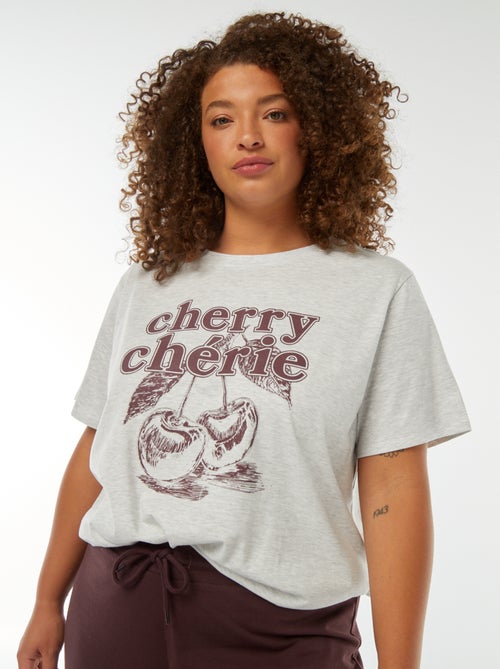 T-shirt de manga curta com estampado - Kiabi