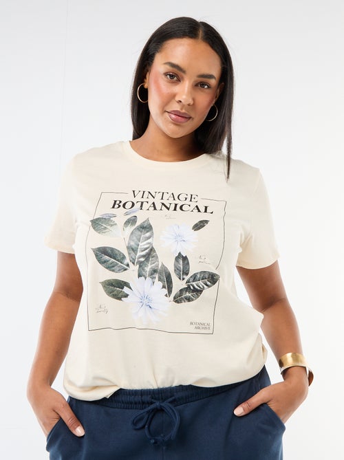 T-shirt de manga curta com estampado - Kiabi