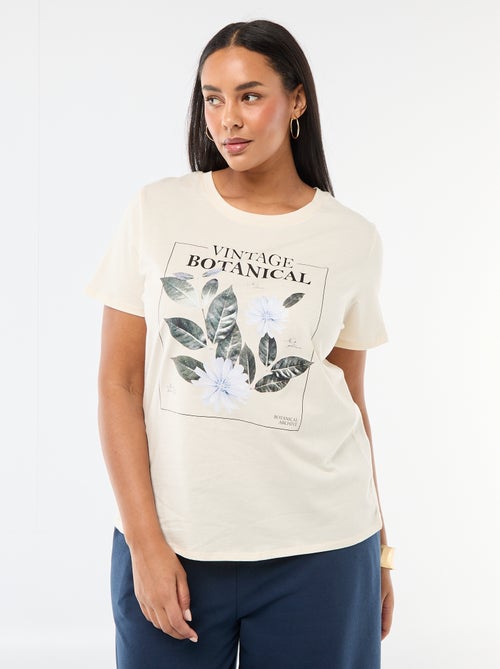 T-shirt de manga curta com estampado - Kiabi