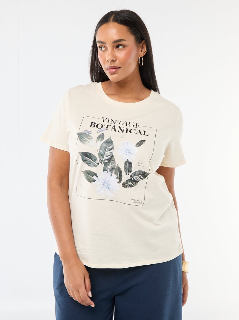 T-shirt de manga curta com estampado Branco - Kiabi