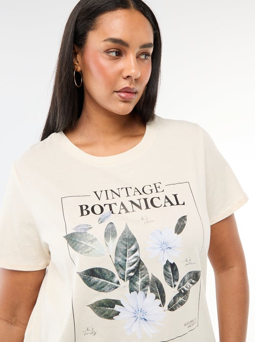 T-shirt de manga curta com estampado - Kiabi