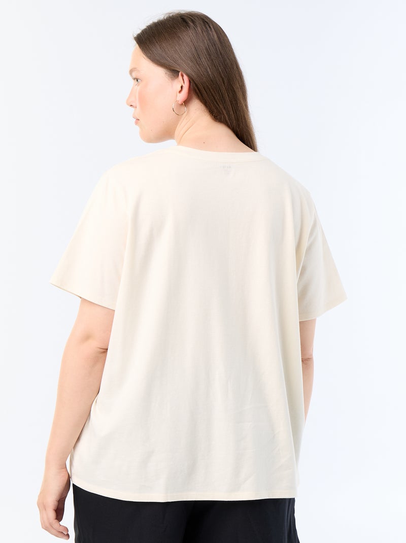 T-shirt de manga curta com estampado Branco - Kiabi