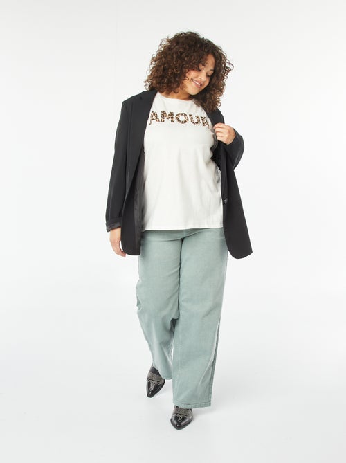 T-shirt de manga curta com estampado - Kiabi