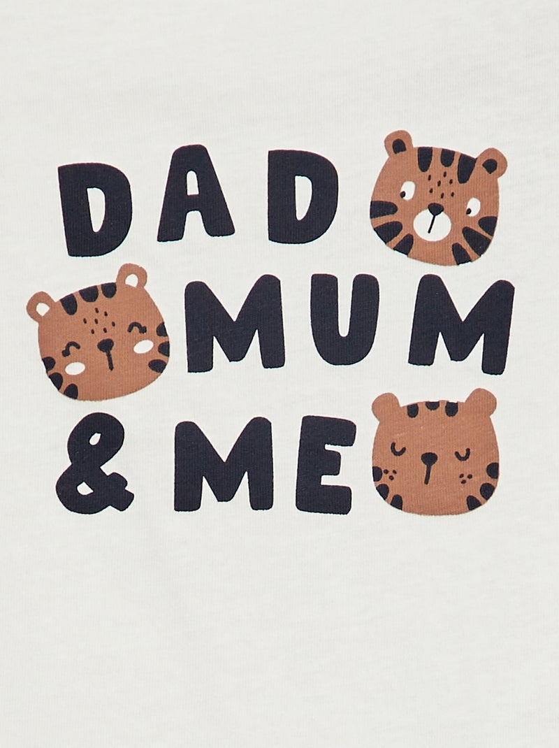 T-shirt de manga curta com estampado BRANCO - Kiabi