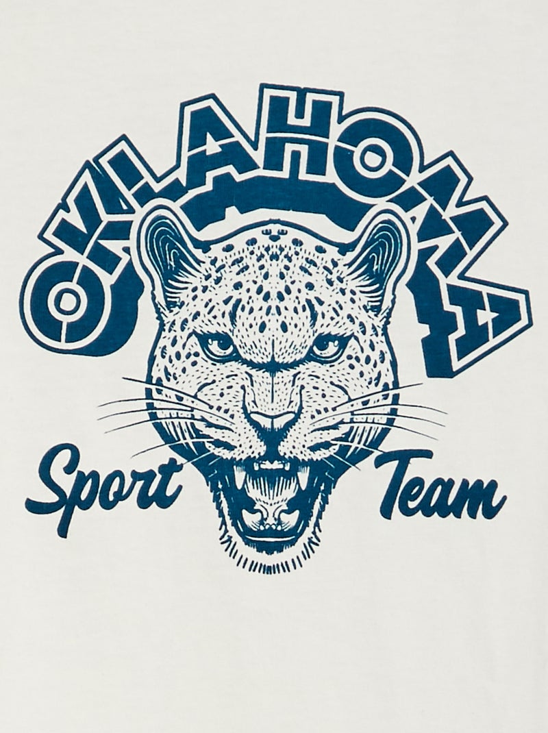 T-shirt de manga curta com estampado BRANCO - Kiabi