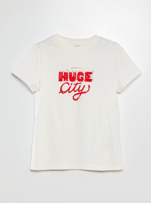 T-shirt de manga curta com estampado - Kiabi