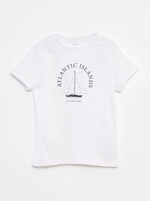 T-shirt de manga curta com estampado - Kiabi