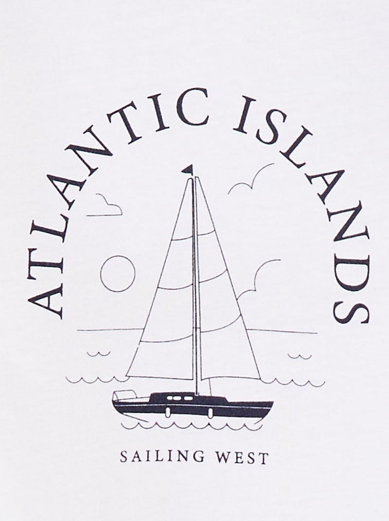 T-shirt de manga curta com estampado Branco - Kiabi