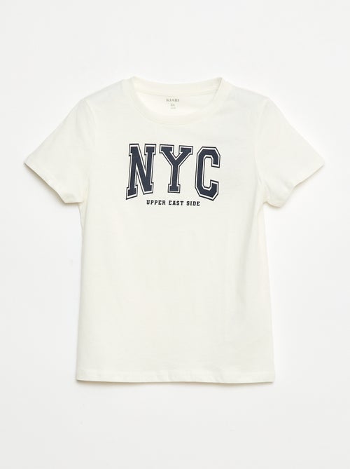 T-shirt de manga curta com estampado - Kiabi