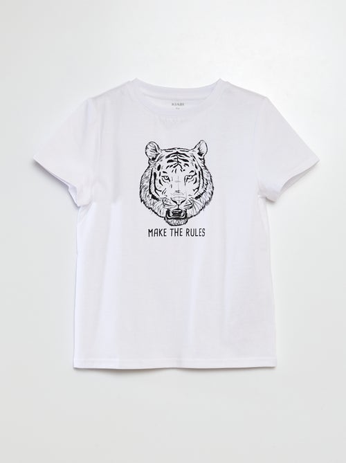 T-shirt de manga curta com estampado - Kiabi
