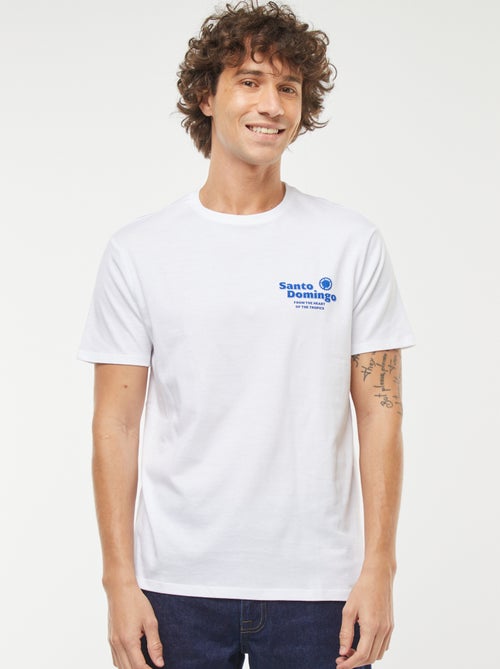 T-shirt de manga curta com estampado - Kiabi