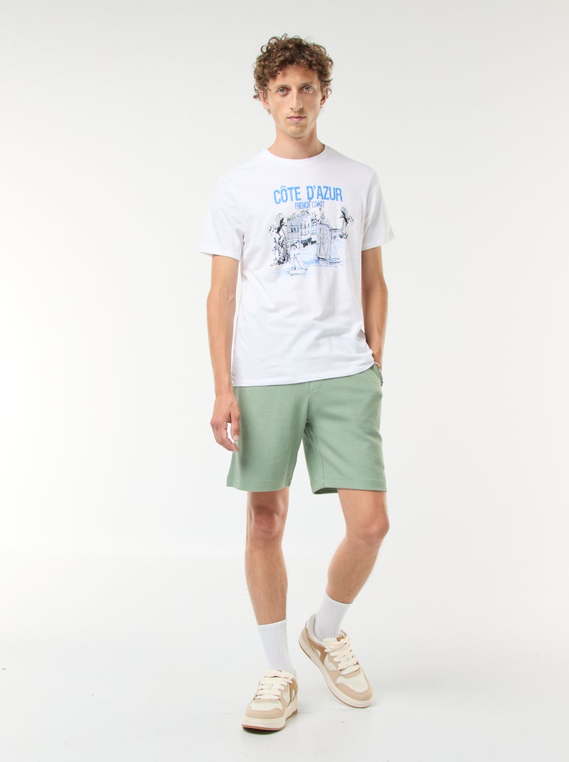 T-shirt de manga curta com estampado Branco - Kiabi