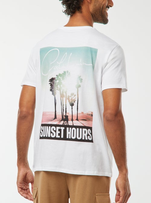 T-shirt de manga curta com estampado - Kiabi