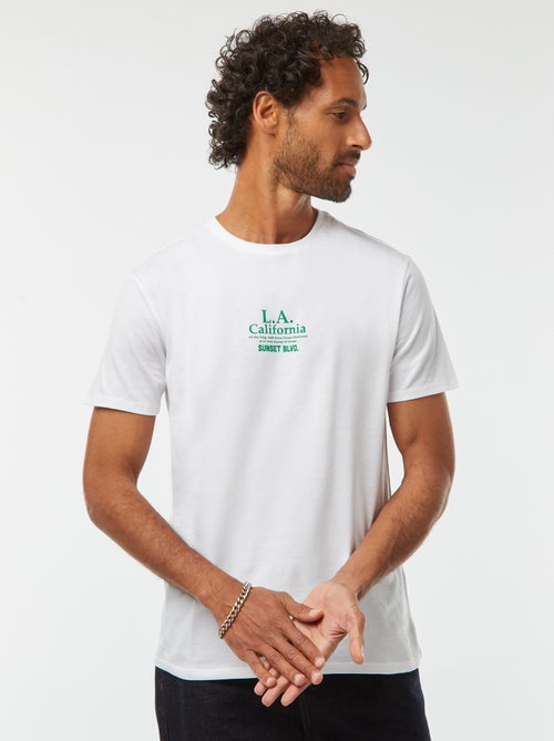 T-shirt de manga curta com estampado - Kiabi