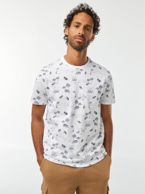 T-shirt de manga curta com estampado - Kiabi