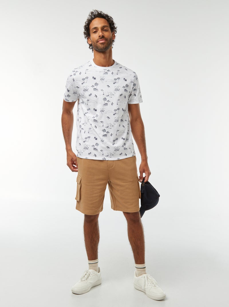 T-shirt de manga curta com estampado Branco - Kiabi